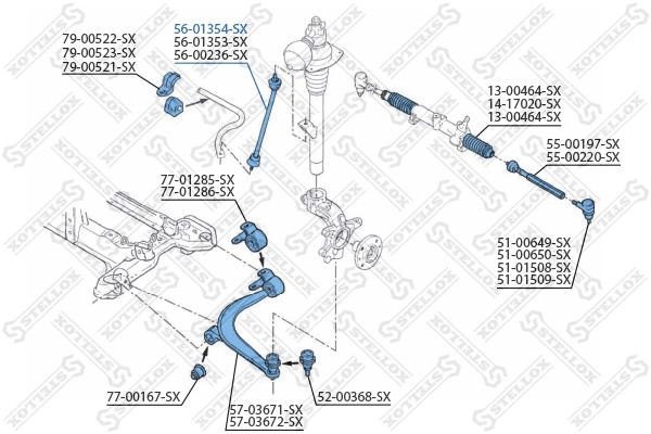 STELLOX 56-01354-SX Link/Coupling Rod, stabiliser bar