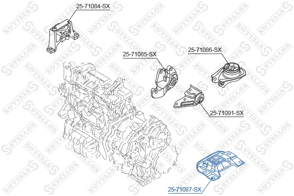 Mounting, engine 25-71087-SX
