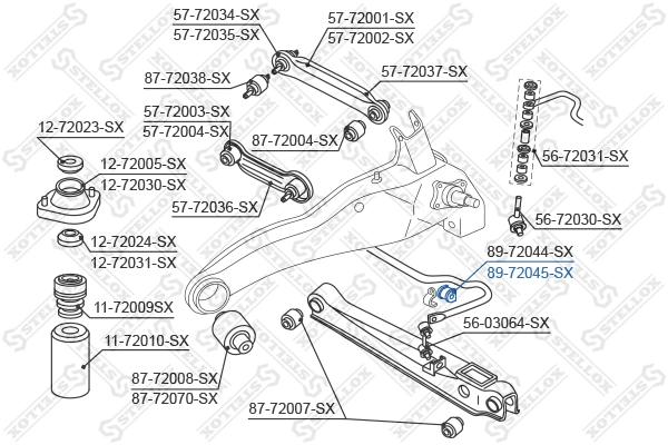 Mounting, stabiliser bar 89-72045-SX