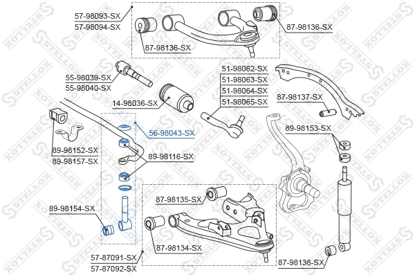 Link/Coupling Rod, stabiliser bar 56-98043-SX