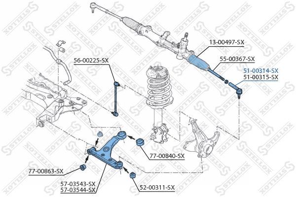 STELLOX 51-00314-SX Tie Rod End