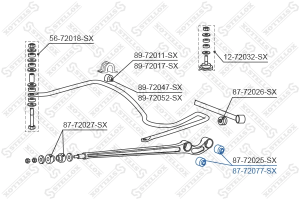 Mounting, control/trailing arm 87-72077-SX