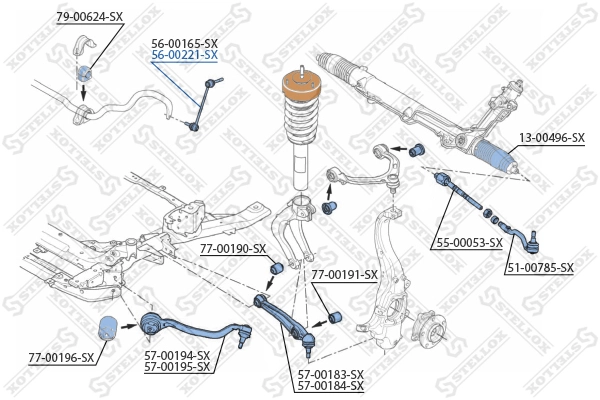 Link/Coupling Rod, stabiliser bar 56-00221-SX
