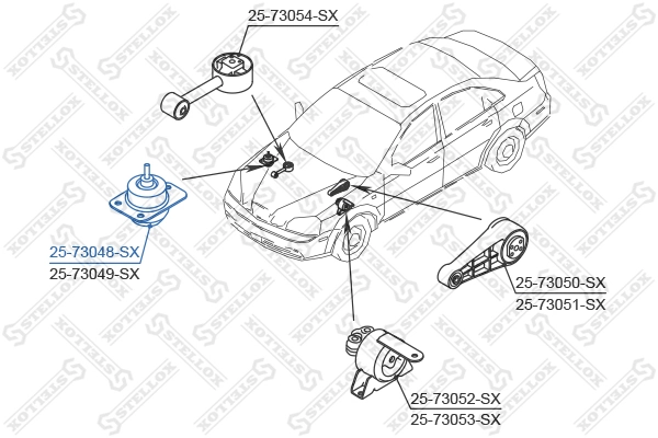 STELLOX 25-73048-SX Mounting, engine