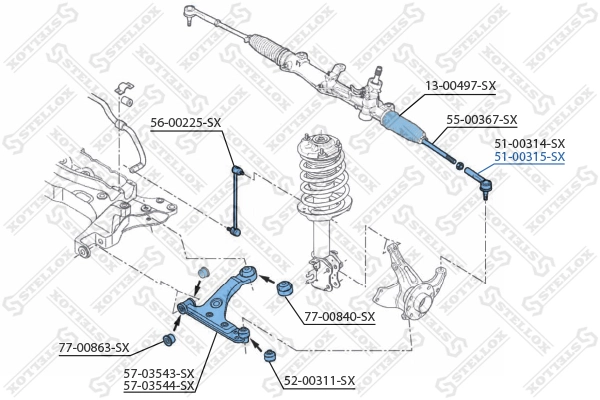 STELLOX 51-00315-SX Tie Rod End