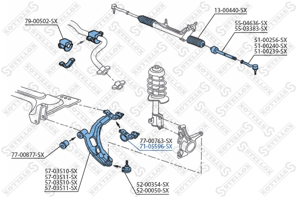 Mounting, control/trailing arm 71-05596-SX