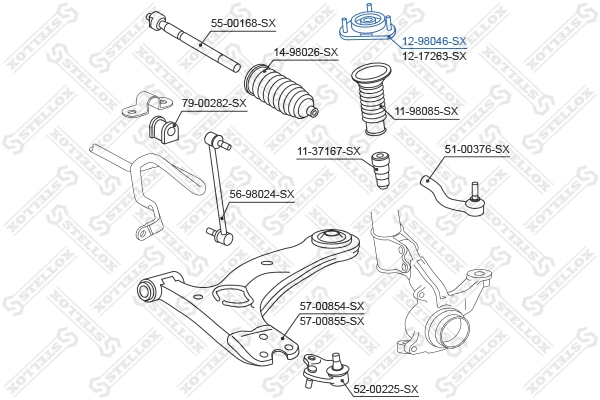 Suspension Strut Support Mount 12-98046-SX