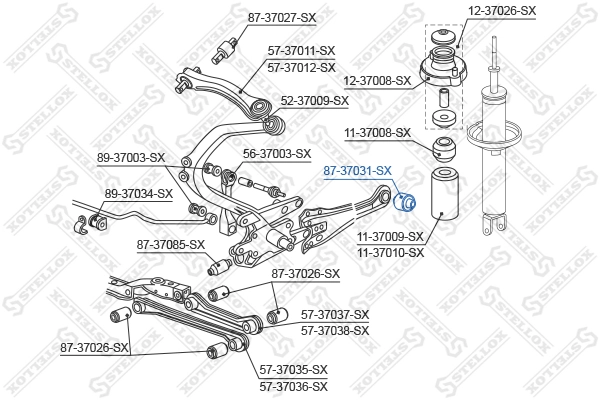 Mounting, control/trailing arm 87-37031-SX