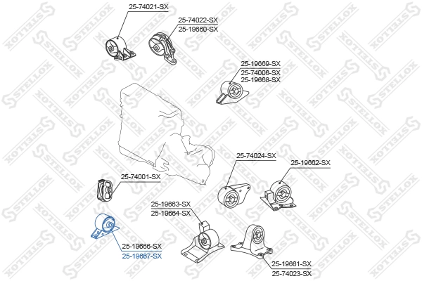 Mounting, engine 25-19667-SX