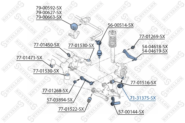 Mounting, control/trailing arm 71-31375-SX