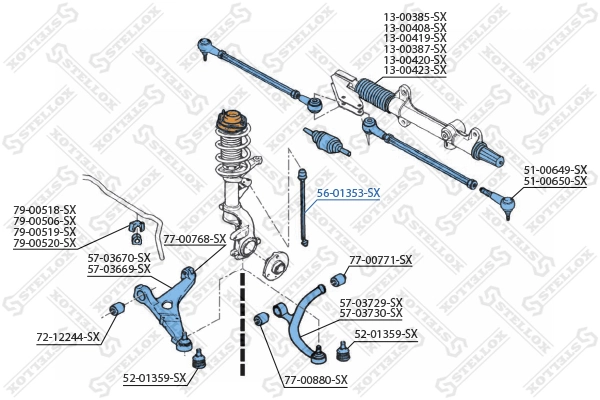 Link/Coupling Rod, stabiliser bar 56-01353-SX
