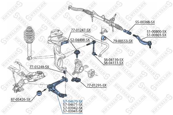 Barra oscilante, suspensión de ruedas 57-04670-SX