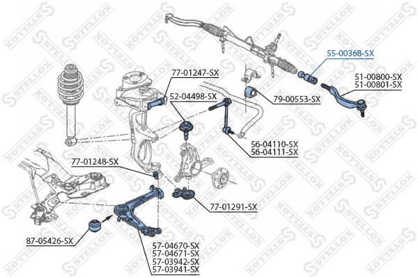 Inner Tie Rod 55-00368-SX