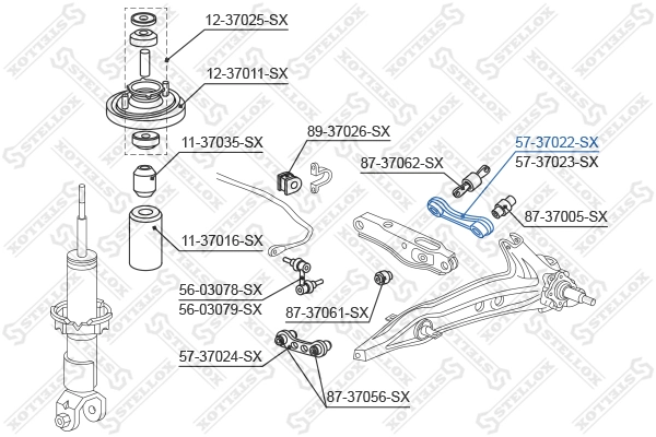 STELLOX 57-37022-SX Control/Trailing Arm, wheel suspension