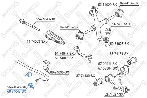 Link/Coupling Rod, stabiliser bar 56-74047-SX