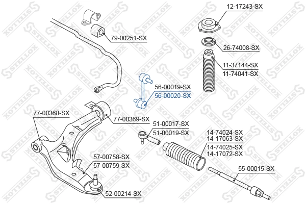 Link/Coupling Rod, stabiliser bar 56-00020-SX