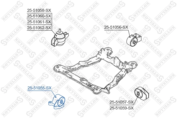 STELLOX 25-51055-SX Mounting, engine