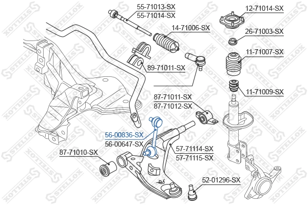 Link/Coupling Rod, stabiliser bar 56-00836-SX