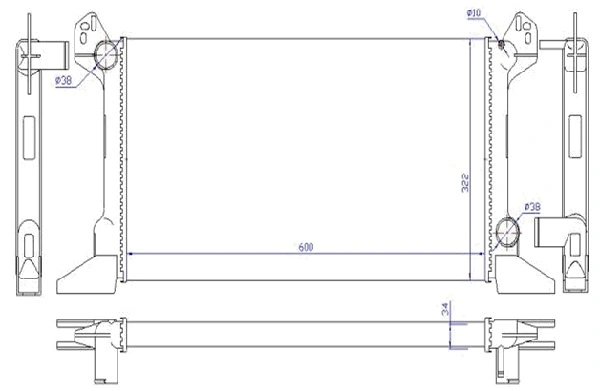 Radiator, engine cooling 10-25252-SX