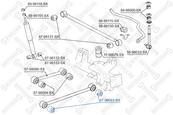 Mounting, control/trailing arm 87-98083-SX