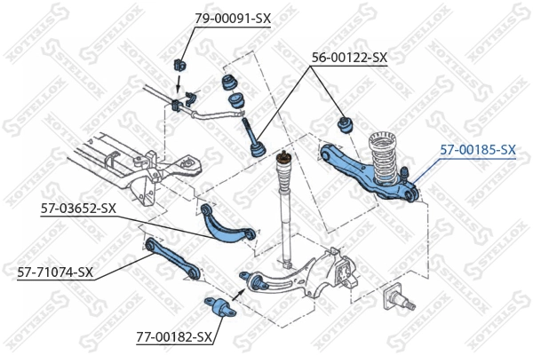 Control/Trailing Arm, wheel suspension 57-00185-SX