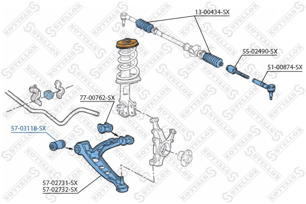 Mounting, control/trailing arm 57-03118-SX