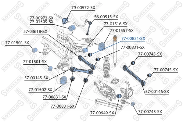 Mounting, control/trailing arm 77-00831-SX