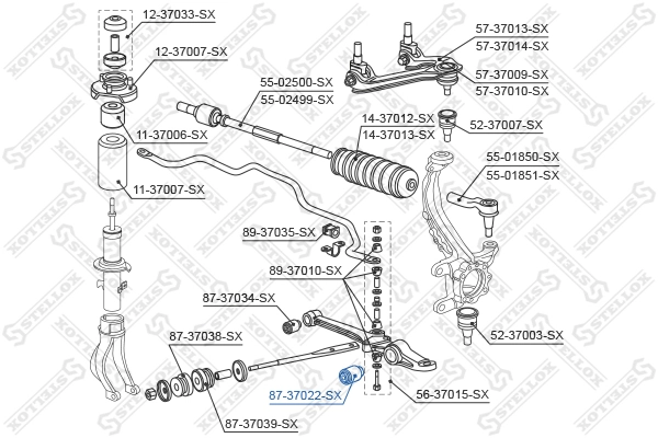 Mounting, control/trailing arm 87-37022-SX