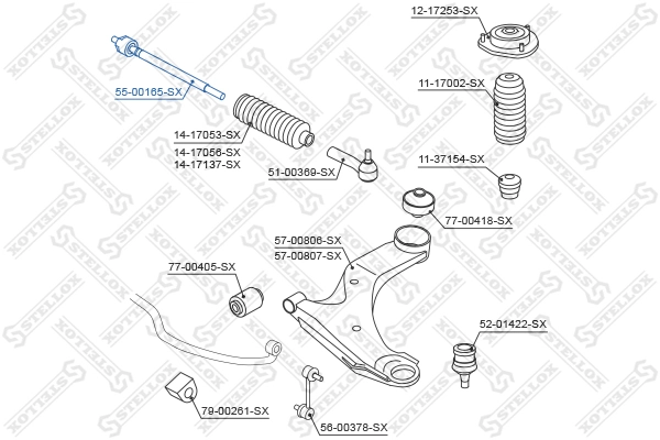 Inner Tie Rod 55-00165-SX