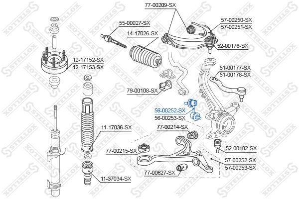 STELLOX 56-00252-SX Link/Coupling Rod, stabiliser bar