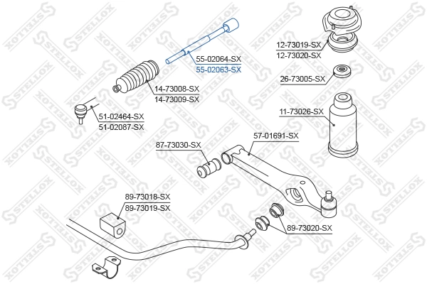 Inner Tie Rod 55-02063-SX