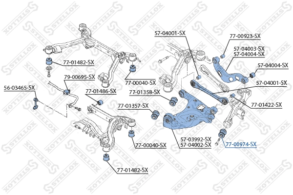 Mounting, control/trailing arm 77-00974-SX