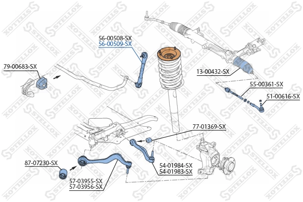 STELLOX 56-00509-SX Link/Coupling Rod, stabiliser bar