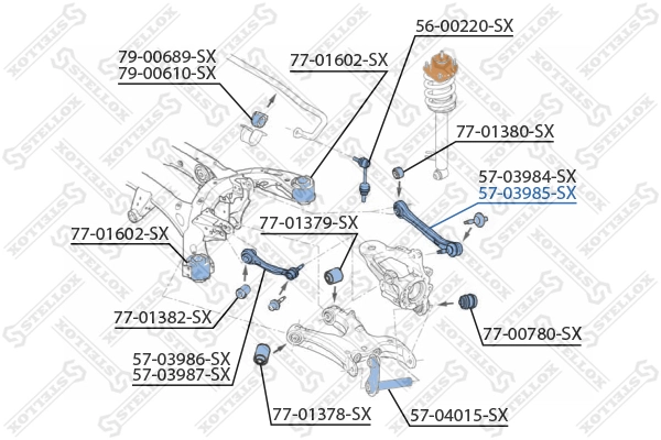 Control/Trailing Arm, wheel suspension 57-03985-SX