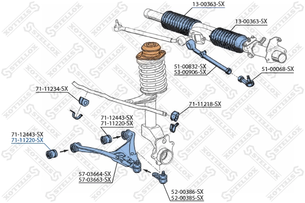Mounting, control/trailing arm 71-11220-SX