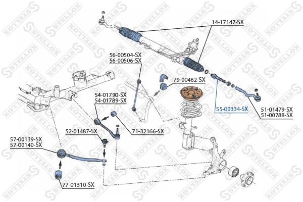 STELLOX 55-00334-SX Inner Tie Rod