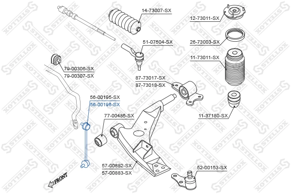 Link/Coupling Rod, stabiliser bar 56-00196-SX
