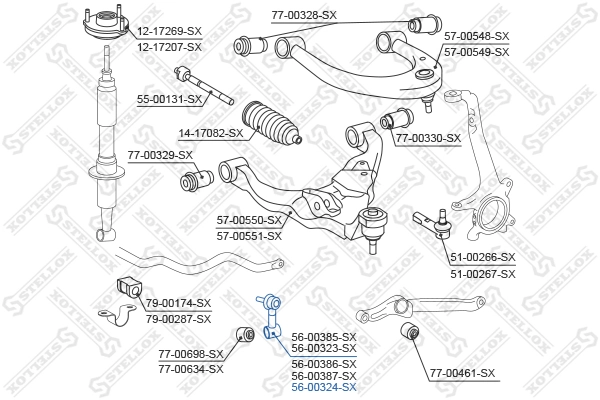 Link/Coupling Rod, stabiliser bar 56-00324-SX