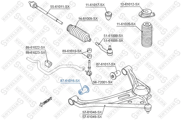 STELLOX 87-61016-SX Mounting, control/trailing arm