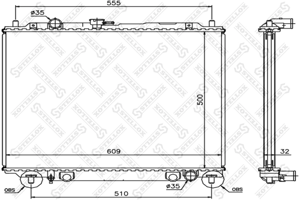 Radiator, engine cooling 10-25367-SX