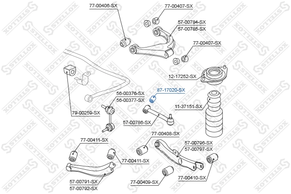 Mounting, control/trailing arm 87-17020-SX