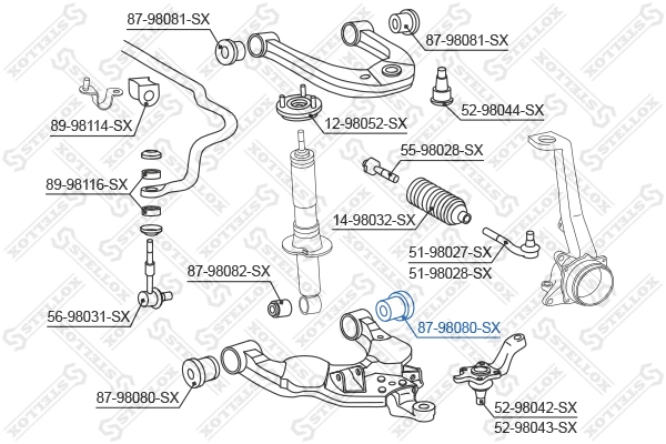 Mounting, control/trailing arm 87-98080-SX