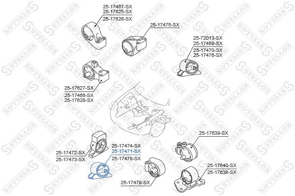 STELLOX 25-17471-SX Mounting, engine