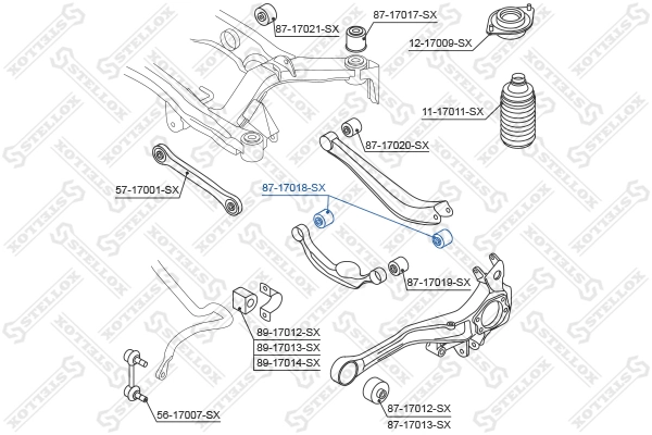 Mounting, control/trailing arm 87-17018-SX