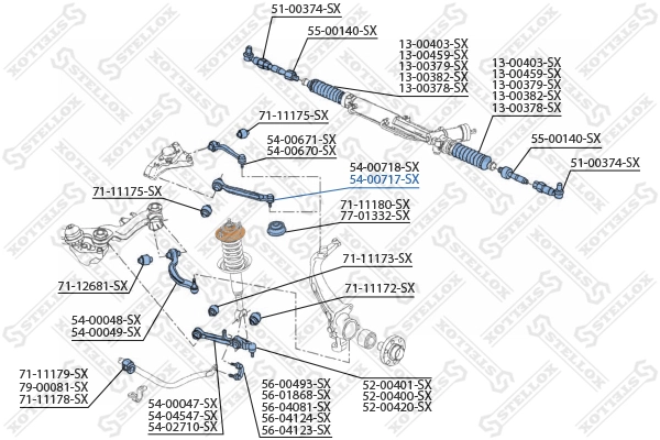 Control/Trailing Arm, wheel suspension 54-00717-SX