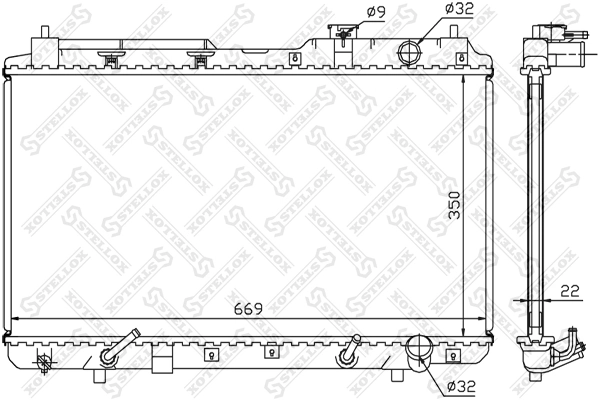 Radiator, engine cooling 10-25050-SX