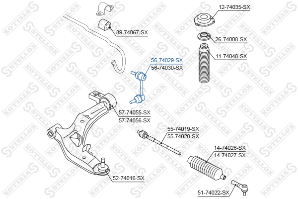 STELLOX 56-74029-SX Link/Coupling Rod, stabiliser bar
