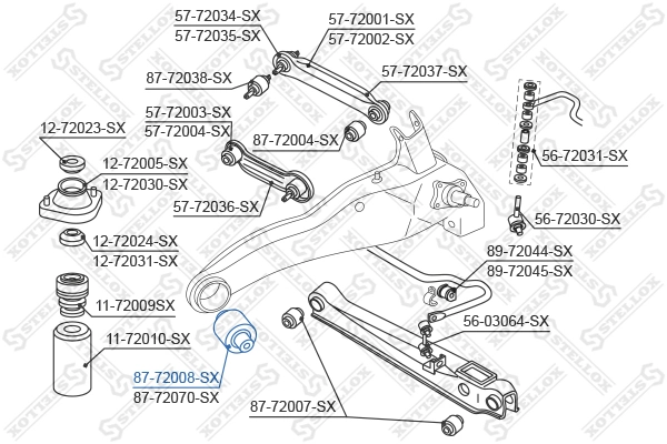 Mounting, control/trailing arm 87-72008-SX