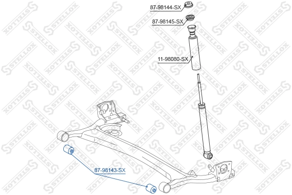 STELLOX 87-98143-SX Mounting, control/trailing arm