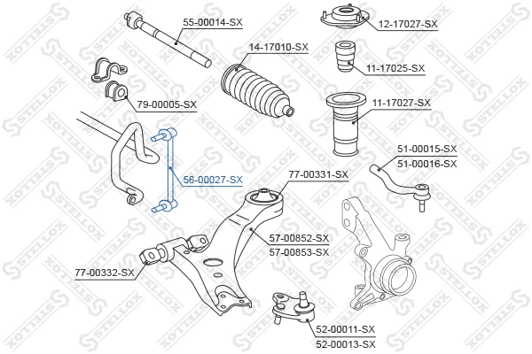 Stange/Strebe, Stabilisator 56-00027-SX
